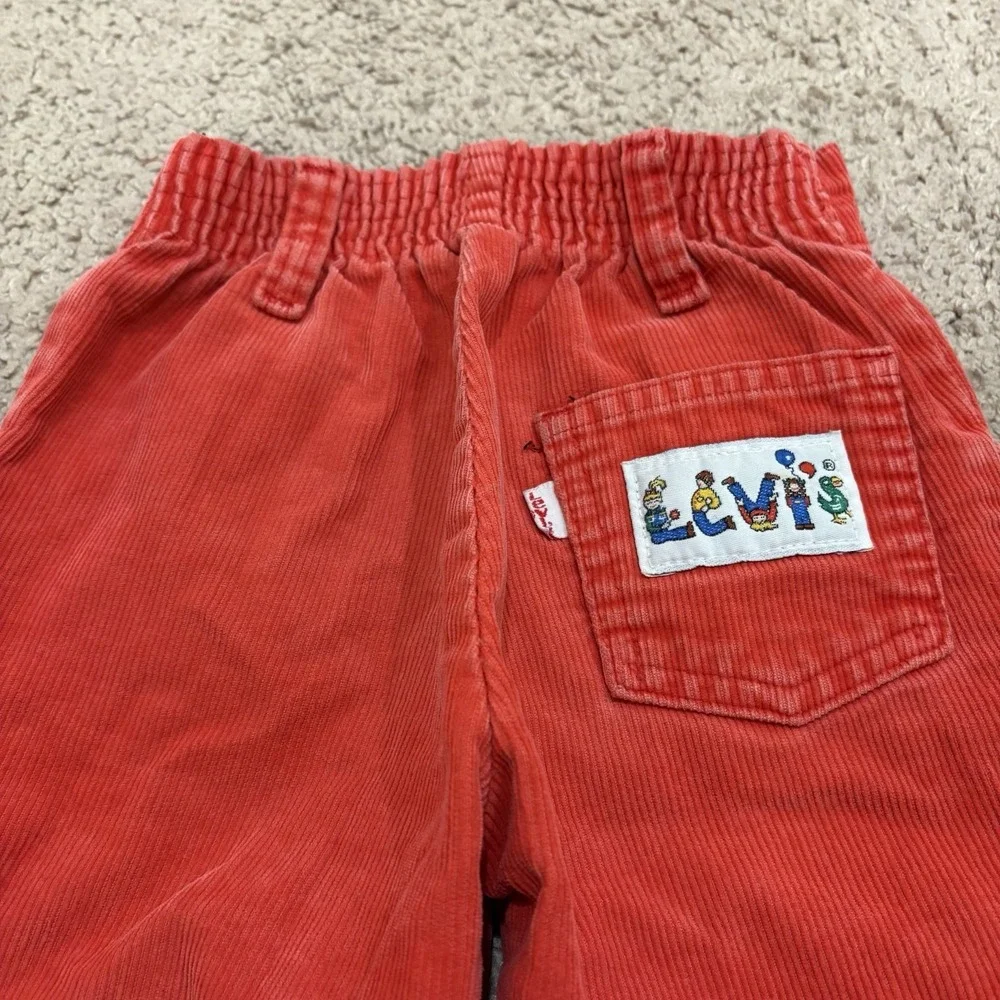 Vintage 1980s Levi's Corduroy Pants Kids 2T Red Toddler USA MADE